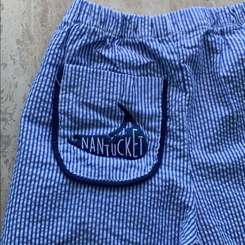 Piping Prints Nantucket Blue Seersucker Pants 3t
